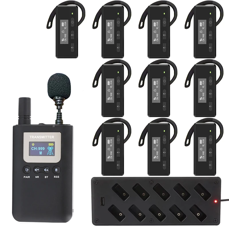 

Wireless Whisper Tour Guide System 2.4G Bluetooth Function for Simultaneous Interpretation Teaching Training Magnetic Charging