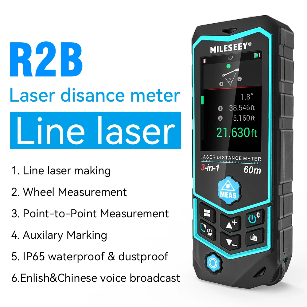 Mileseey Low Price R2B Area Distometer Laser Distance Measurement Meter