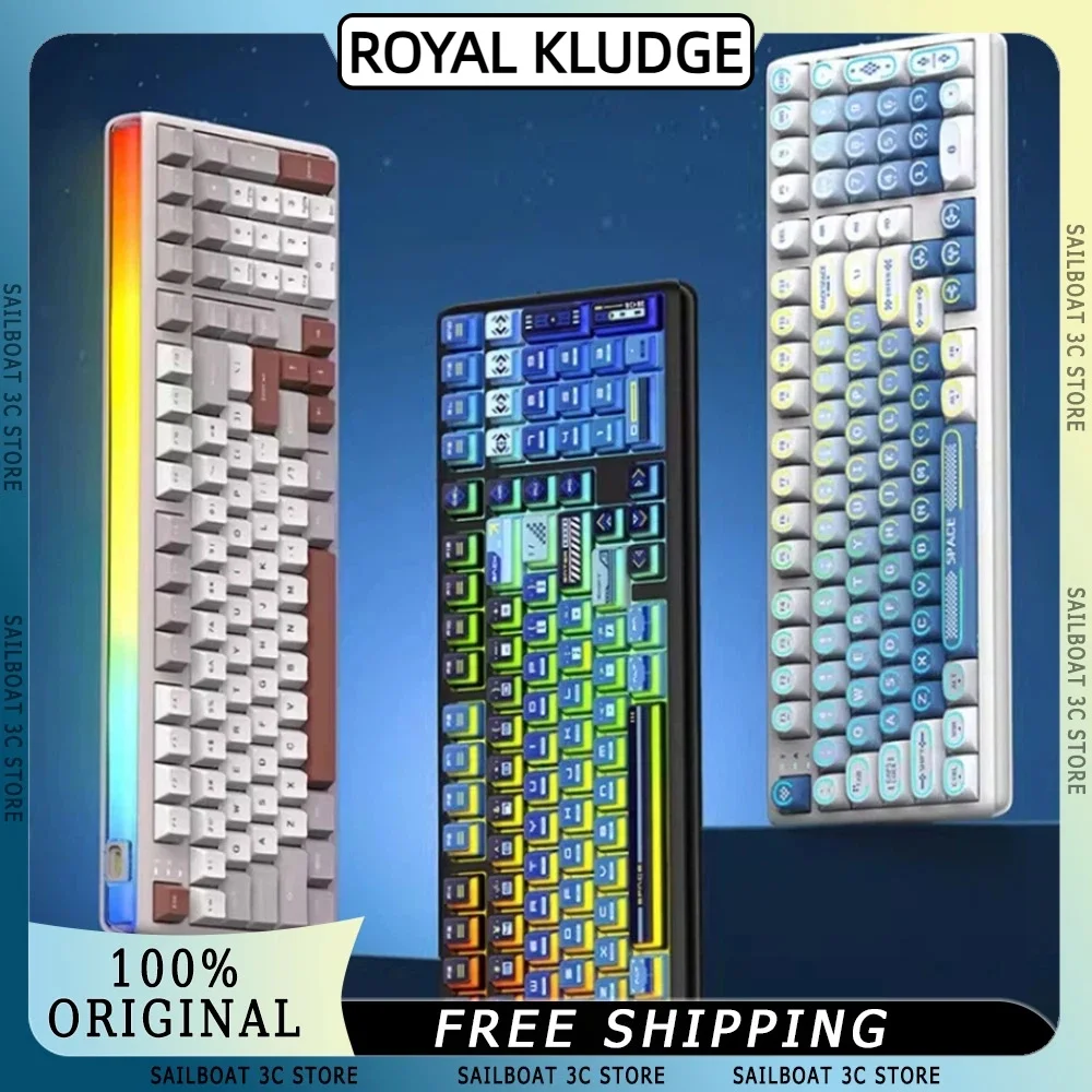 ROYAL KLUDGE RK K99 Bluetooth Wireless Keyboard Dual 8k Polling Rate 0.125ms Low Latency 10000mAh RGB Gaming Mechanical Keyboard