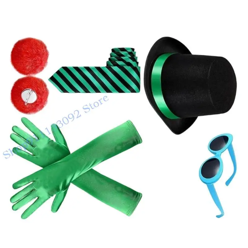 قبعة زي لعب الأدوار الأنمي H9ED مع قفازات ونظارات لزي حفلات الهالوين #1