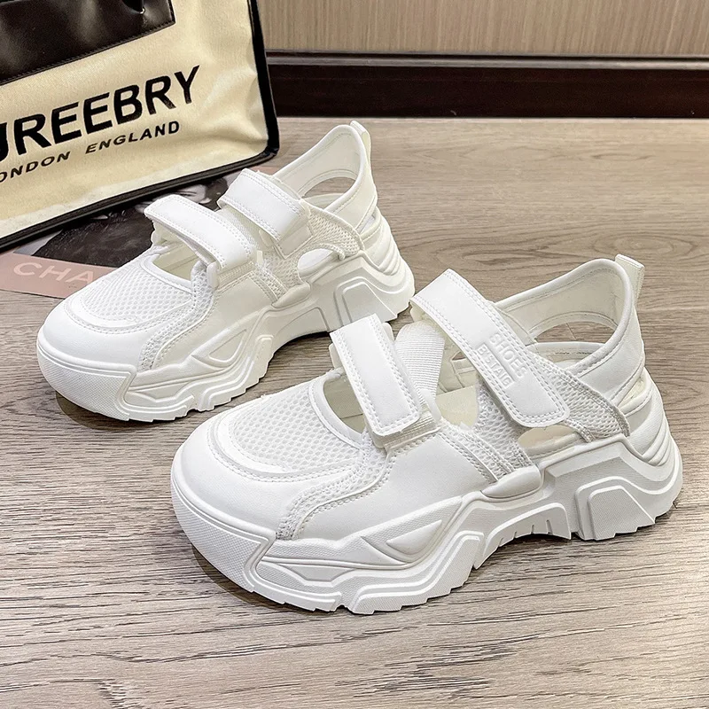 Women Sneaker Sandals Mesh Summer Shoes Baotou Platform Solid Soport Sandalias Mujer Verano 2023 Breathable Casual Femme Shoes