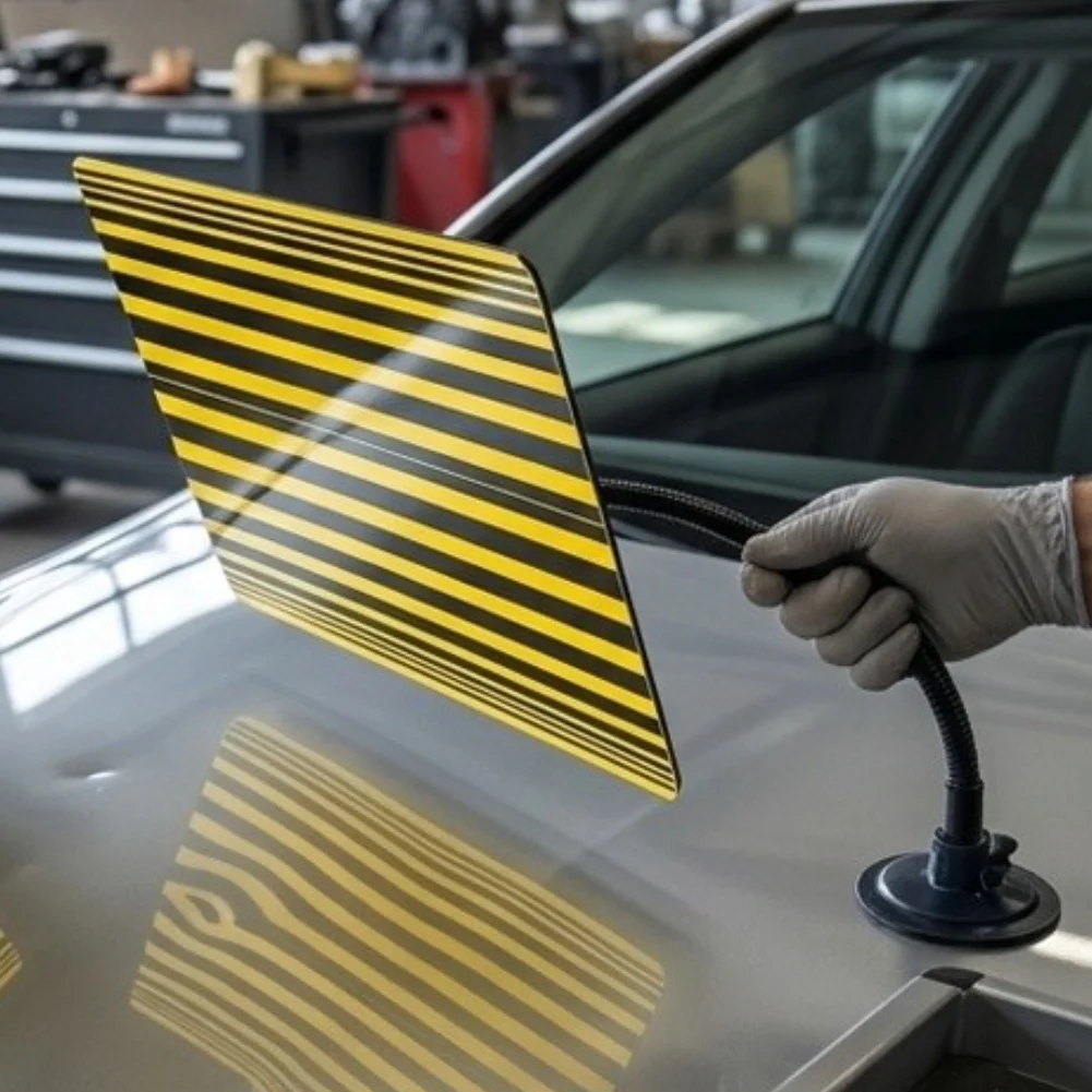 2Pcs Paintless Dent Detection Tools LED Line Board and Non-Light Reflector Board for Visual Identification of Panel Distortions