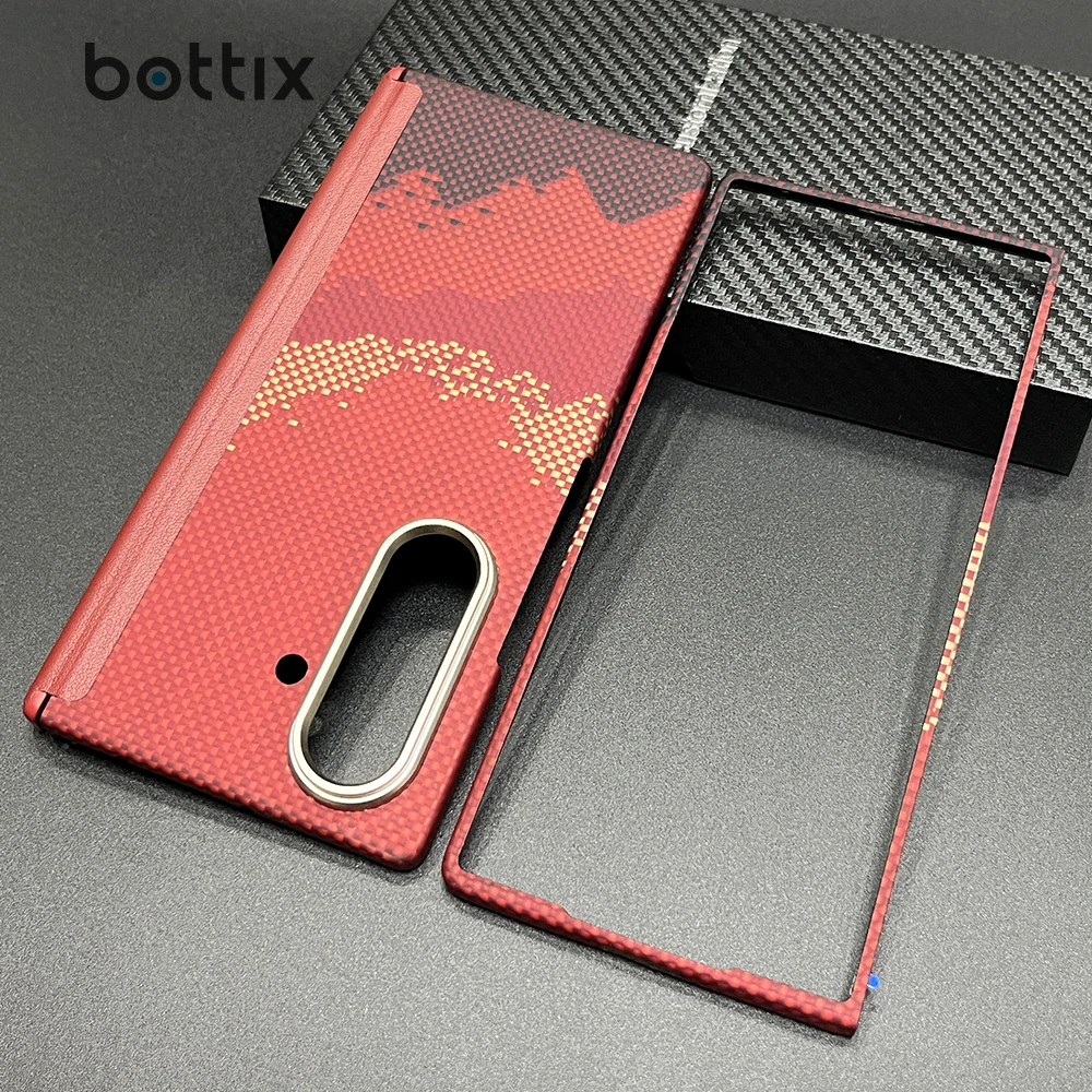 

bottix Carbon Fiber Case for Samsung Galaxy Z Fold7 Magnetic Cover Fold 7 Axis Hinge Kevlar Shell Funda Compatible with Magsafe