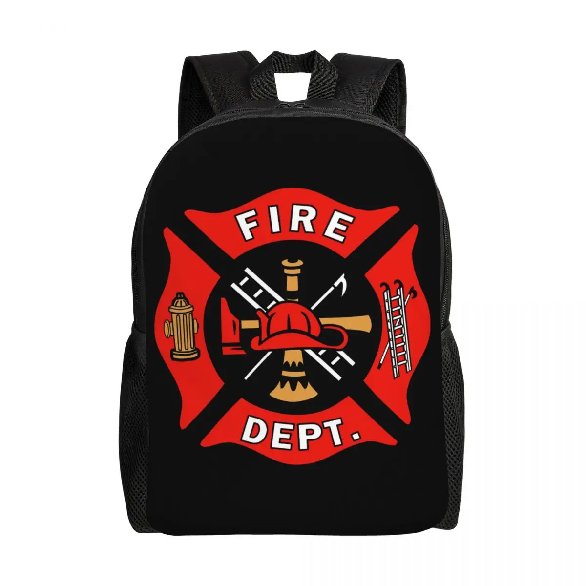 Fireman Fire Rescue Backpack for Men Women School College Student Bookbag Fits 15 Inch Laptop Firefighter Bags