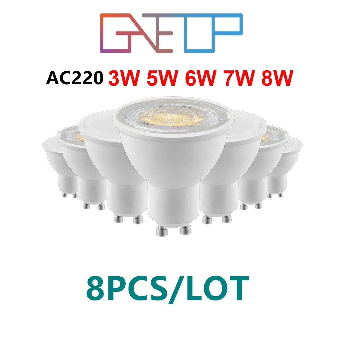 

8PCS 38 120 Degree foco LED Spotlight GU10 MR16 AC220v led lamp bulb warm white cold white daylight led lighting for living room