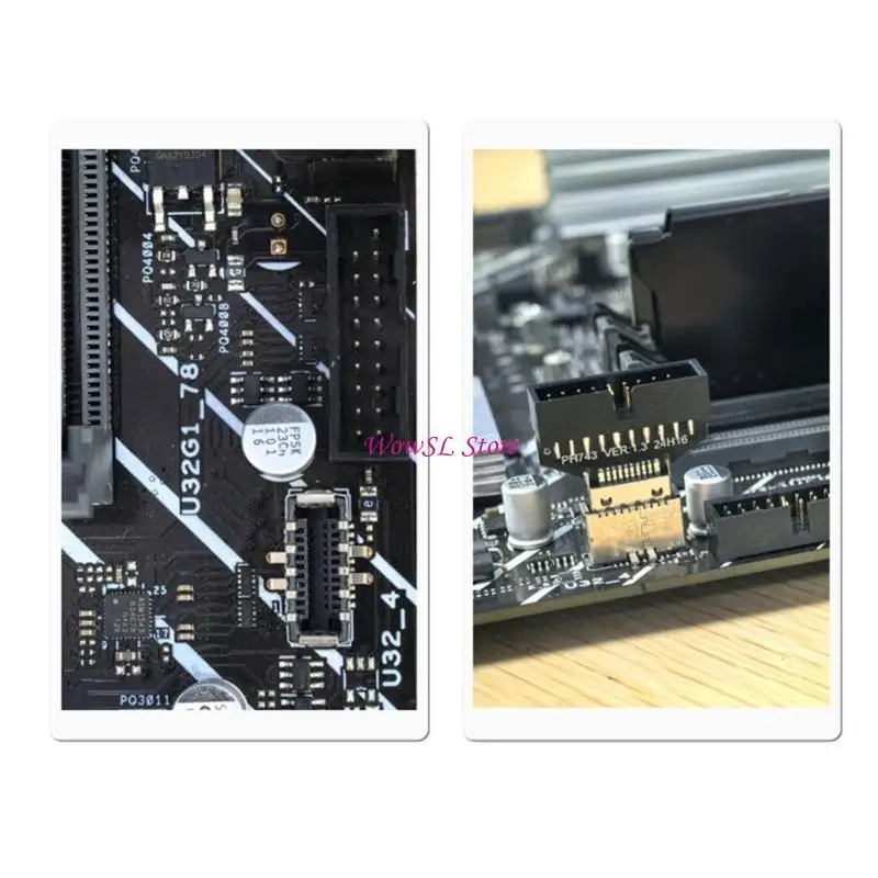 Vertical USB 19Pin 20Pin Header Converter, USB C Motherboard Adapter for TypeE A HX5E
