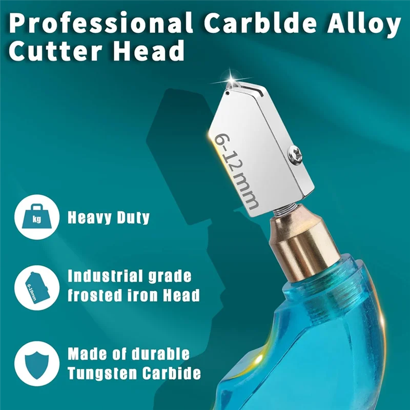 

Classy-Glass Cutting Tool Kit Includes Blue Oil Feed Glass Cutter With 3 Extra Replacement Head(6Mm-12Mm,12Mm-20Mm) Durable Easy