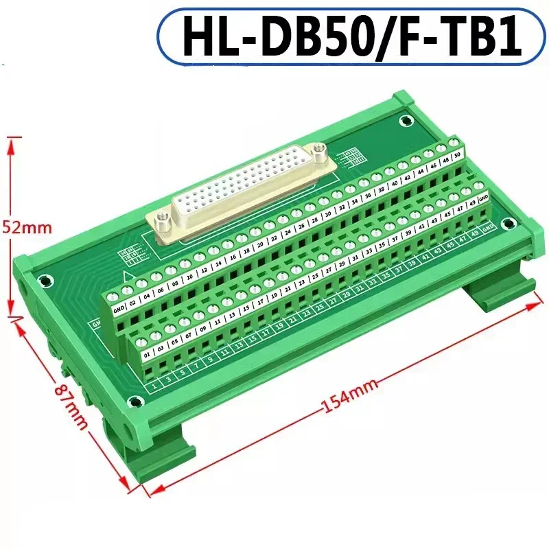 Terminal Block 50 Pin Hole DB50 Relay Adapter Board Solderless Male and Female Module Servo Connector