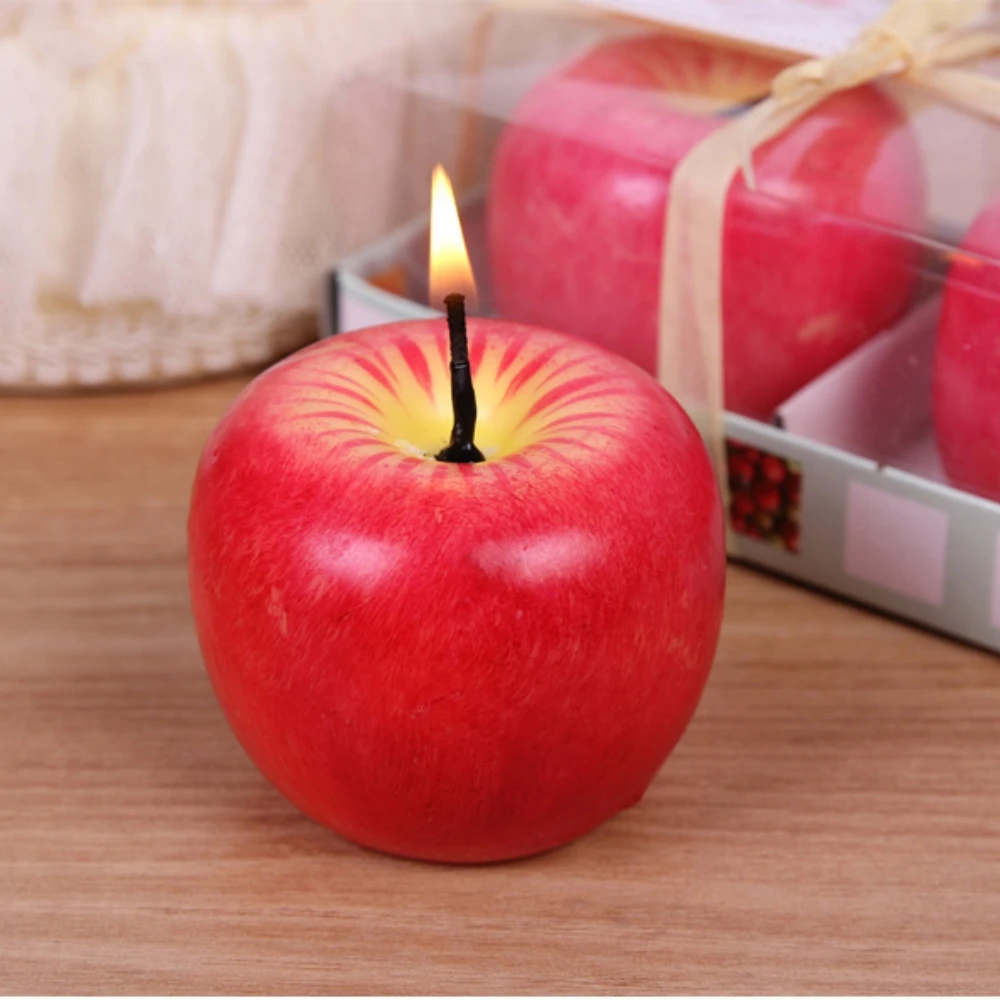 Weihnachtskerze in Apfelform, Weihnachtsgeschenke, kleine Geschenke, kreative Ornamente, Aromatherapie-Kerzen ﻿ Party-Dekoration präsentiert