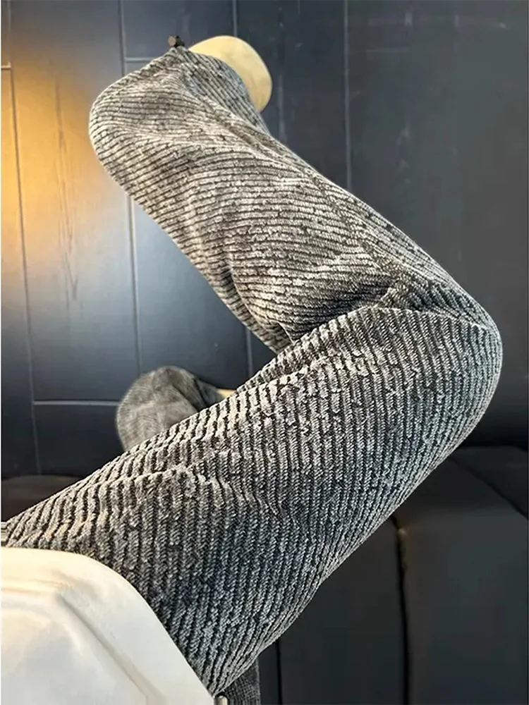 

Мужские трикотажные брюки на флисовой подкладке, осенне-зимние, утепленные, прямые леггинсы, легкие, класса люкс, для повседневной носки