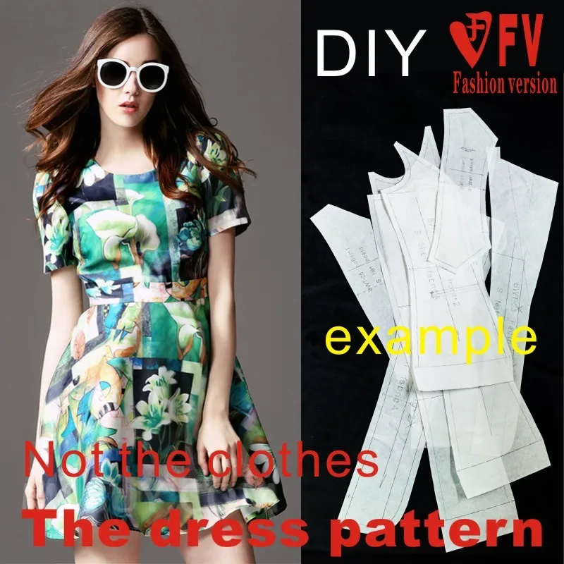 Dresses Sewing Pattern Template Cutting drawing Clothing DIY ((Not selling clothes))  BLQ-204