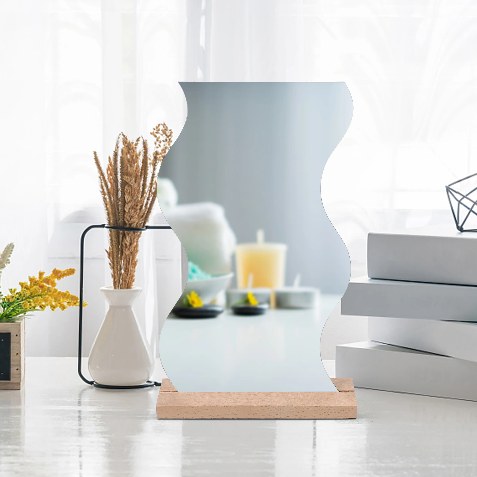 

Make up Mirror Vanity Office Desk Fashion Table Makeup Dorm Stylish Desktop Portable