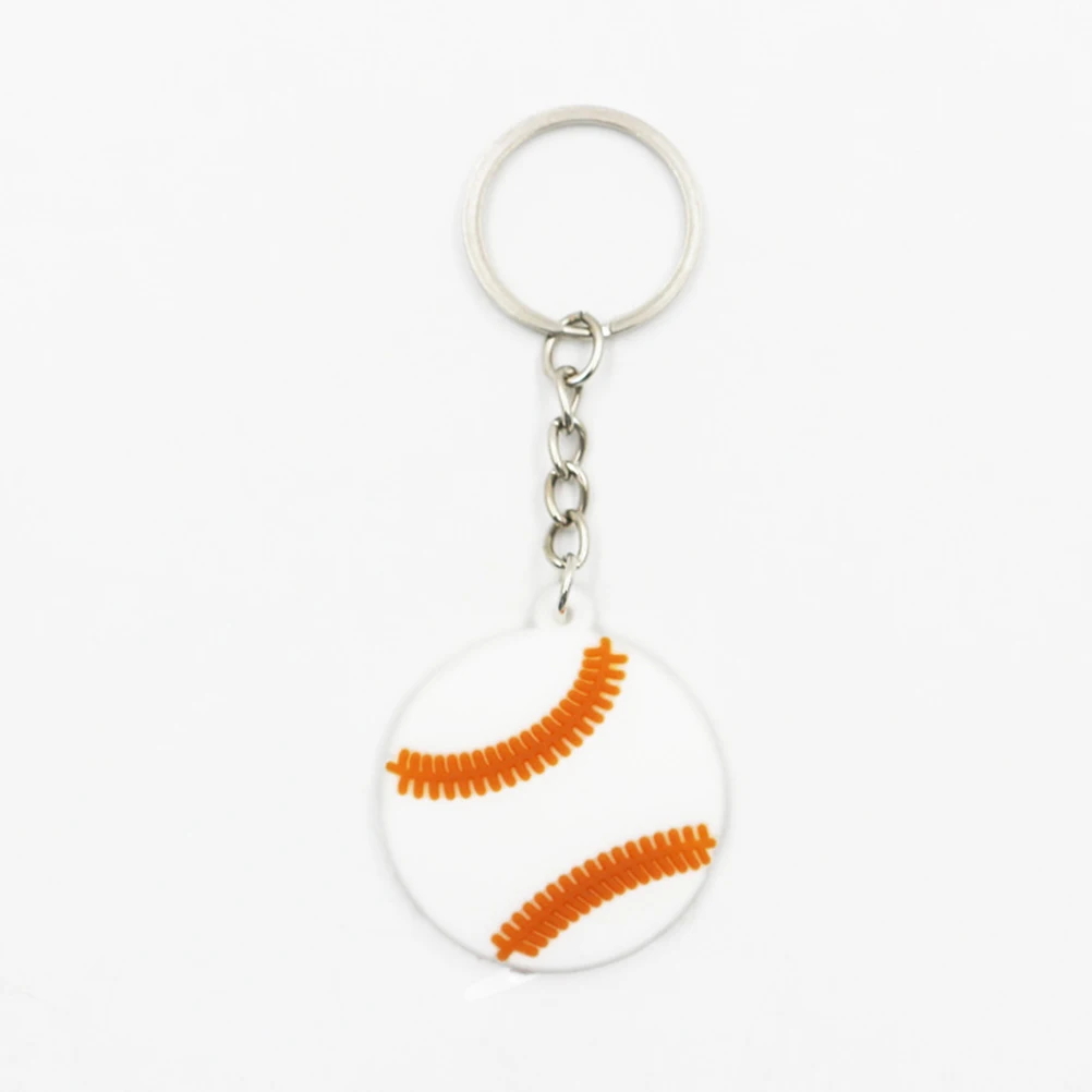 

10 Pcs PVC Ball Keychain Random Style Football Keyring Hanging Basketball Chains