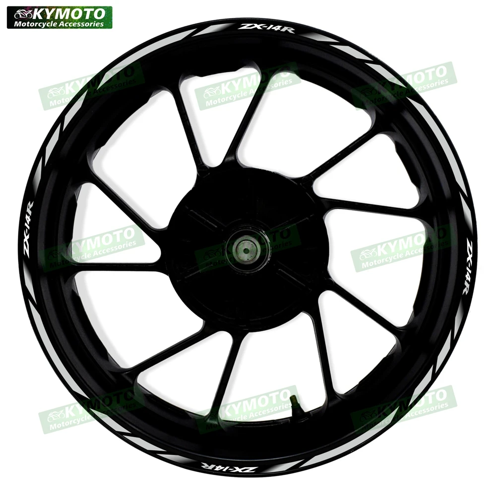 

For ZX-14R ZX14R motorcycle accessories 17 inch front and rear wheel decals hub decoration reflective rim stickers