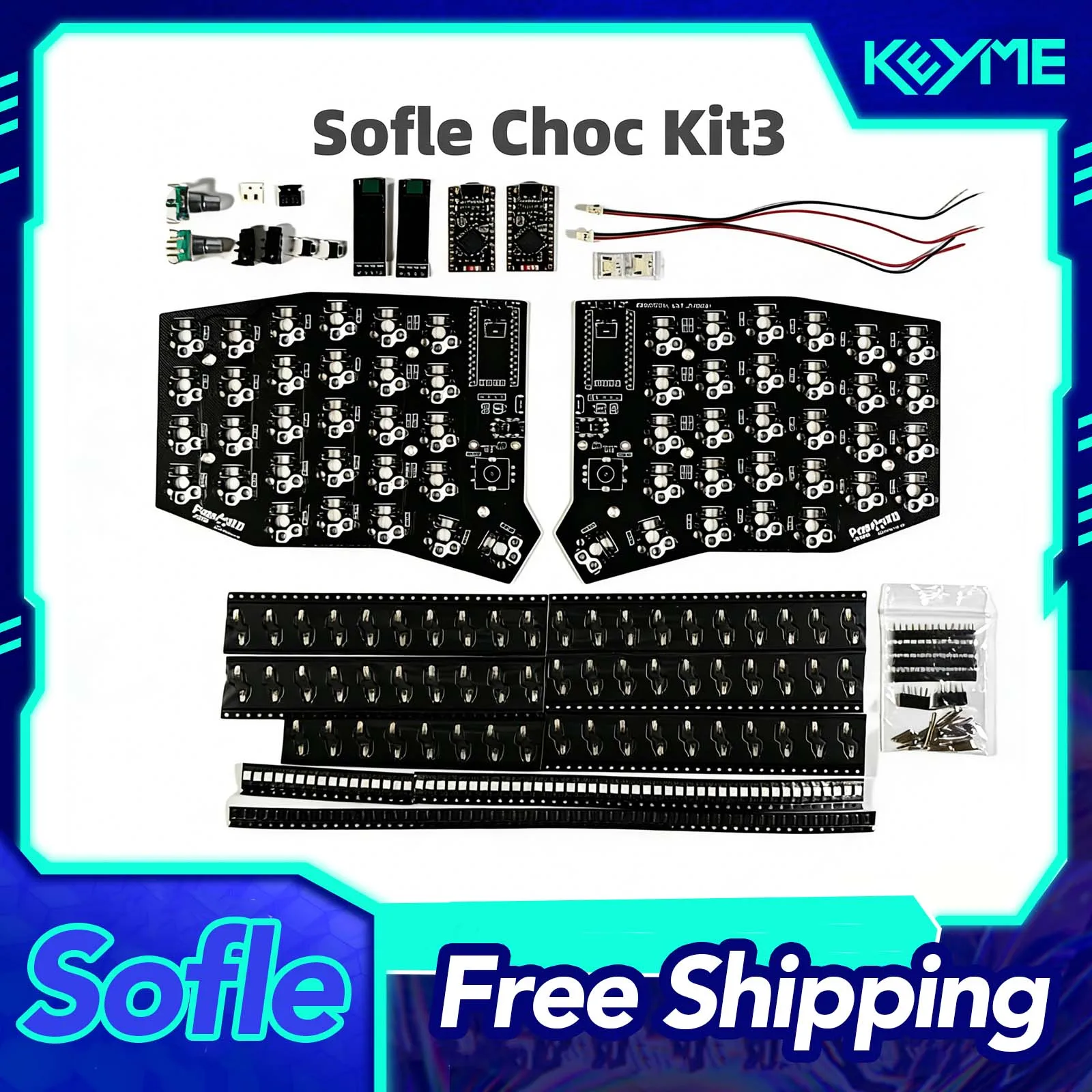 Sofle Choc Split Keyboard PCB Kit Positioning Board MX Split Keyboard Kit QMK PCB Kit Customized DIY Pc Gamer Accessories Gifts