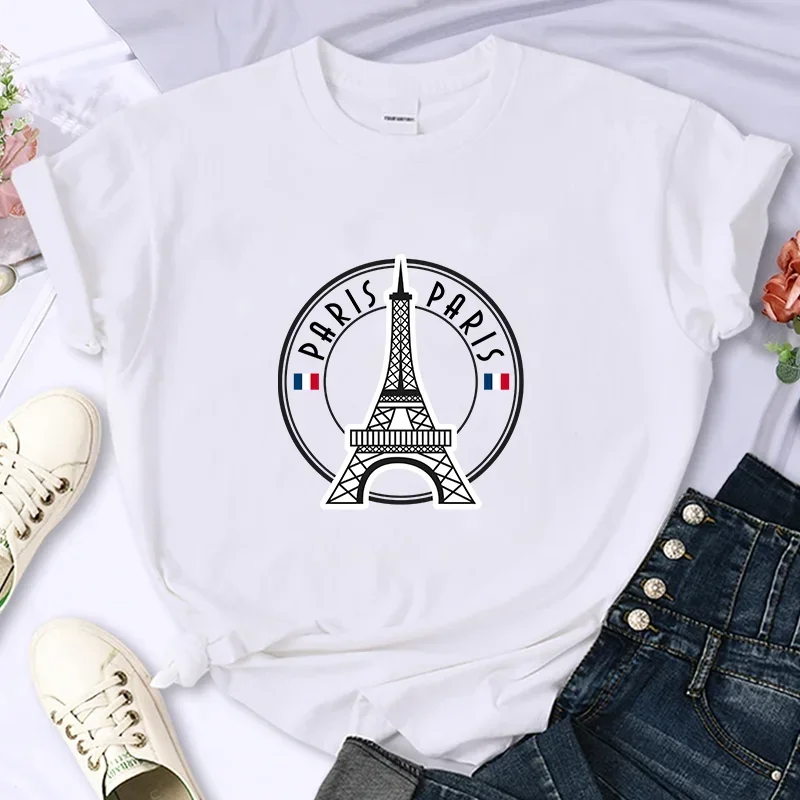 2024 Paris for Women's Luxury Brand Quality Summer Printed T-Shirt Cotton Street Casual Oversized Y2k Personalized Sleeve O Neck