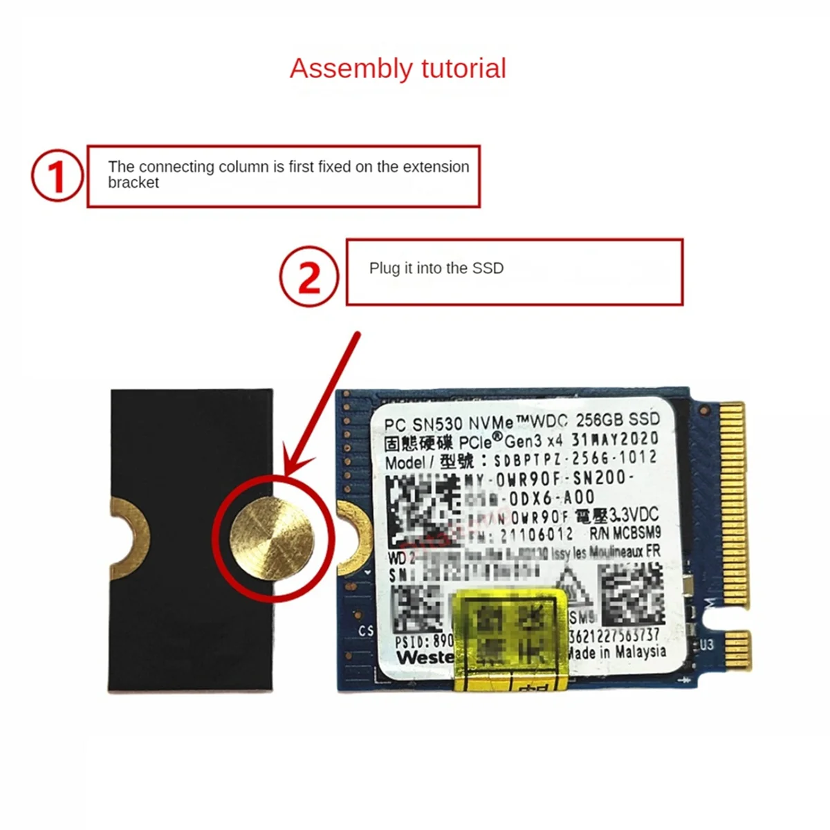 M2 Solid-State Drive Adapter M2 2230 SSD to 2242 Converter Card 2230 to 2242 Extension Bracket