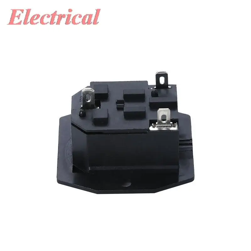 1pc 2 3 Pin IEC320 C14 Electrical Power Socket 250V Rocker Switch Brass 10A C6 Fuse Inlet Plug Connector Computer Mount Outlet