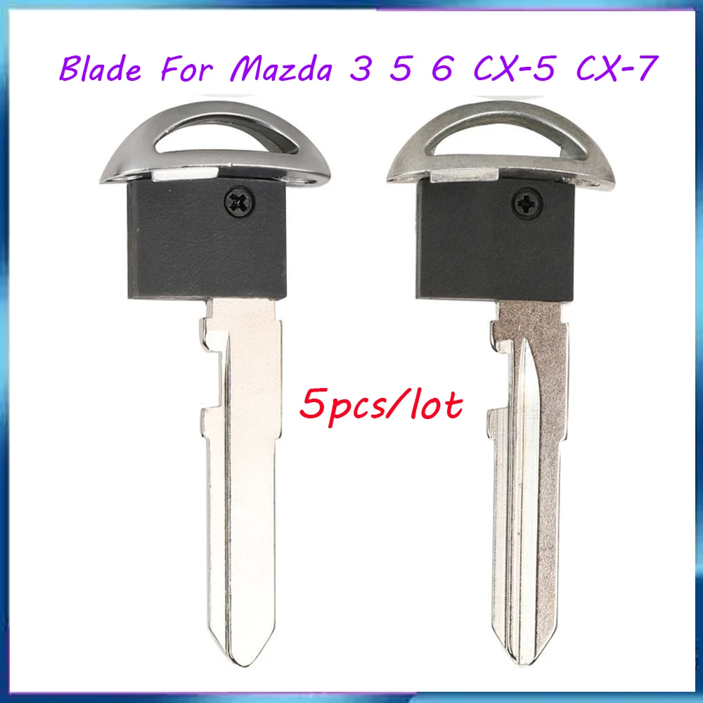 Jingyuqin New 5pcs Car Key Uncut Blade Replacement For Mazda 3 5 6 CX-5 CX-7 CX-9 MX-5 Miata RX-8 2006-2013 Blank