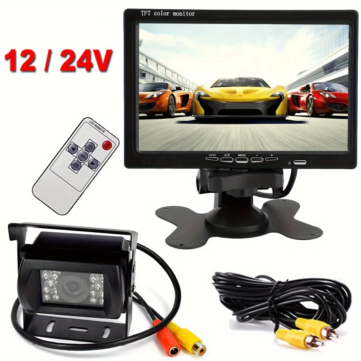 

Intelligent Library 7 Inch Heavy Duty TFT LCD Rearview With Color Backup Night Vision 10m Video Cable Easy Instal