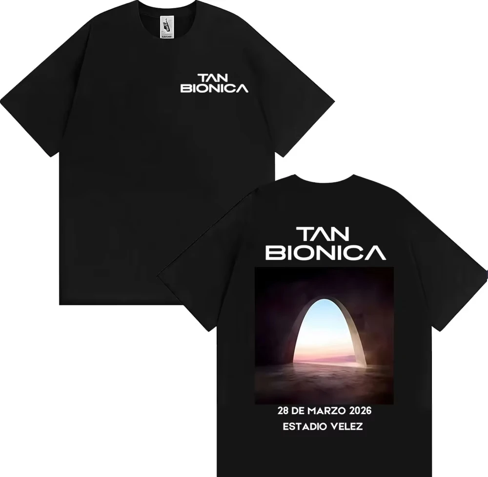 Camiseta de la banda de rock Tan Bionica, 28 de marzo de 2026, Estadio Velez, camisetas de moda para hombre y mujer, camisetas de estilo Hip Hop, camisetas de verano, ropa de calle