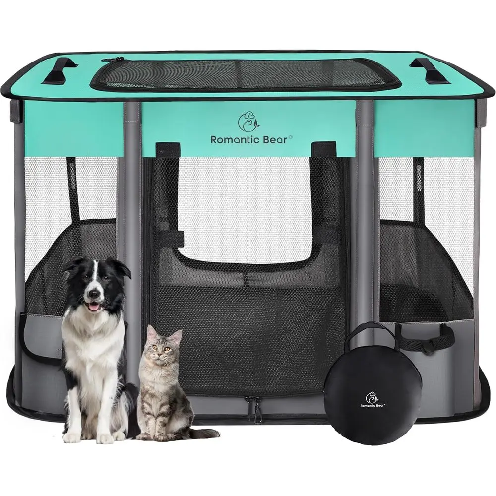 

Dog Playpen,Pet Playpen,oldable Dog Cat Playpens,Portable Exercise Kennel Tent Crate,Water-Resistant Breathable Shade Cover, Ind