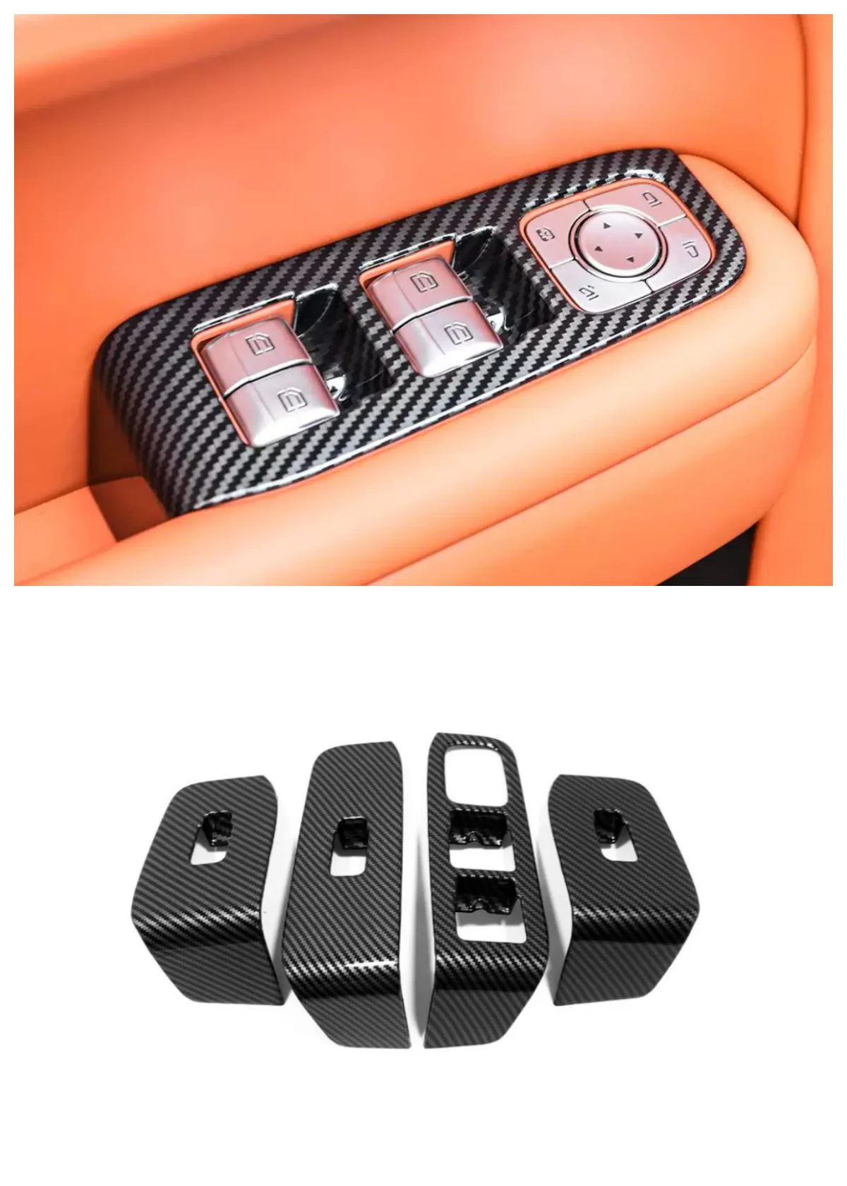 

Suitable for 2022-2023 Li Auto L8 glass switch lifting switch panel decorative frame ABS car accessories 4-piece set