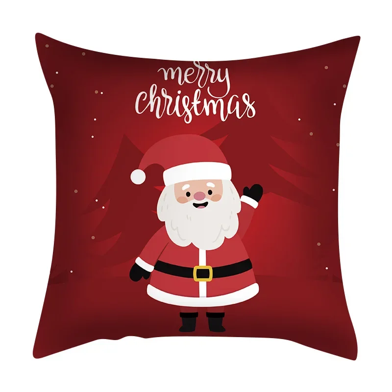 Home Decoration Christmas decoration green -red house Santa Claus  printed pillowcase cushion cover Decoración navideña