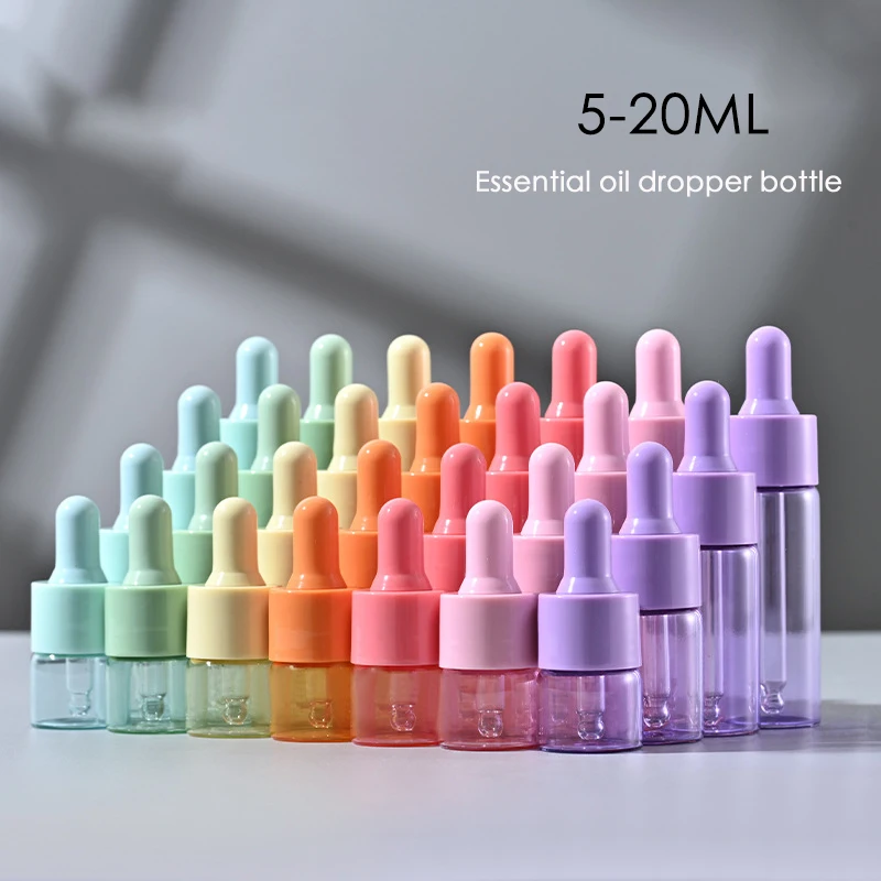 10pcs/lot 5ml 10ml 15ml 20ml Glass Dropper Bottle Jar Vial Empty Refillable Essential Oil Bottle With Glass Pipette For Cosmetic