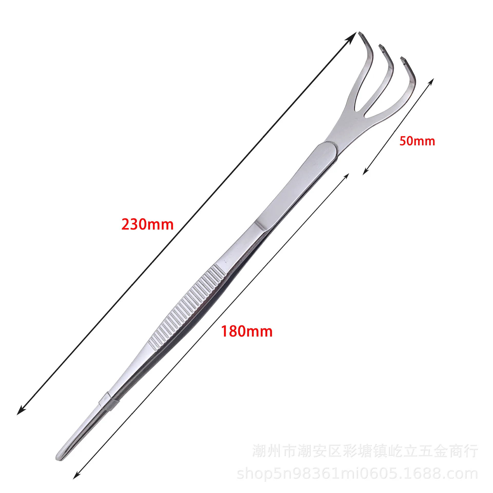 304 Stainless Steel Tweezers Straw Harrow Potted Tool Soil Loosening Tweezers Rake Dual-purpose Gardening Tool Fleshy Tweezers