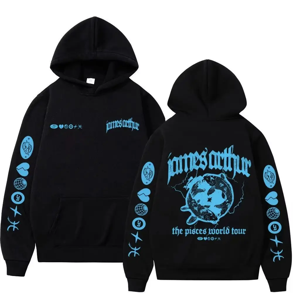 Sudadera Y2k Harajuku, sudaderas con capucha de James Arthur The Pisces World Tour, ropa deportiva informal de estilo hip-hop con estampado estético, unisex