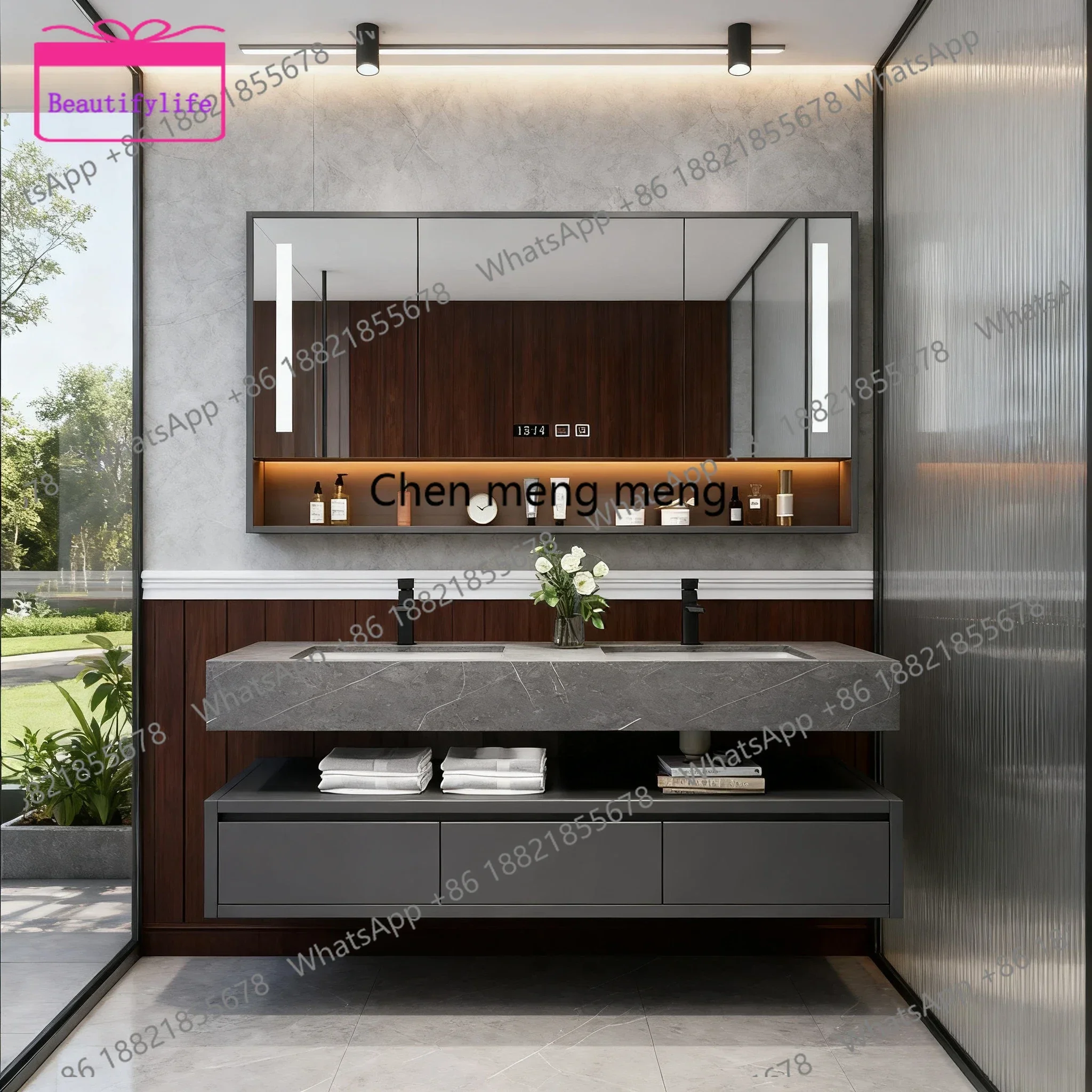 b67  Intelligent Wood Basin Bathroom Cabinet Furniture Under WashbasinBathroom Cabinet Meuble Salle De Bain Washbasin Double Hom