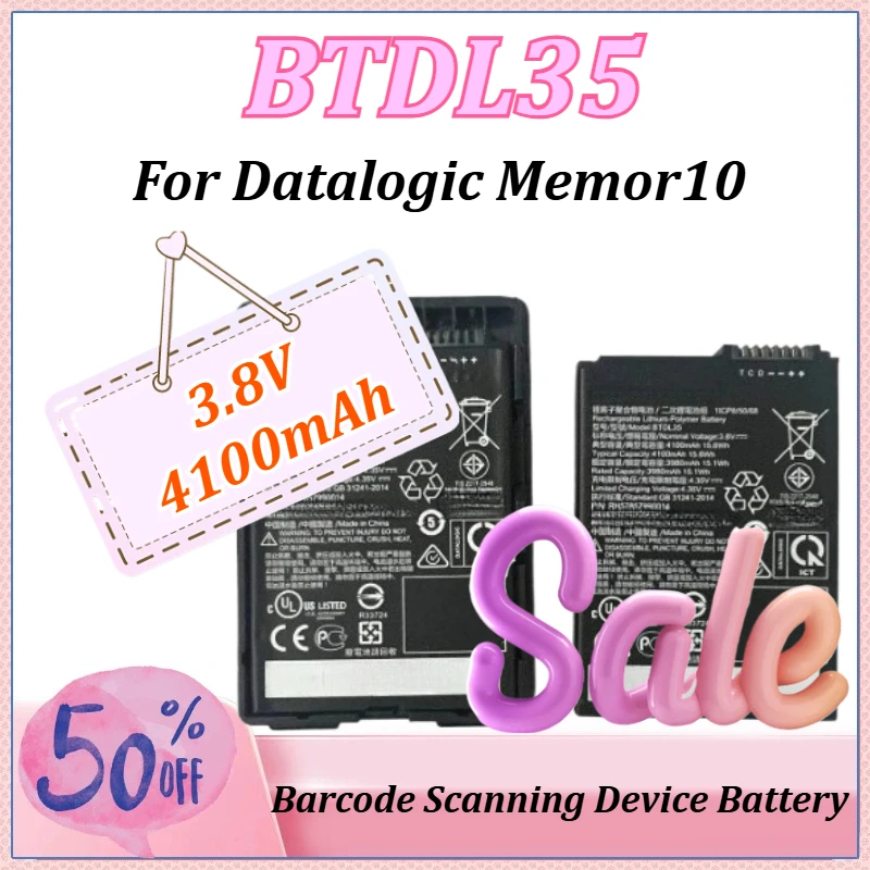 

BTDL35 3.8V 4100mAh Replacement Battery For Datalogic Memor 10 Barcode Scanning Device Rechargeable Batteries