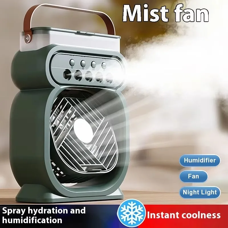 Air Cooler 5 Nozzle Humidification Spray Fan 3 Speed Electric Evaporative Air Cooler Fan with 7 Color Night Light