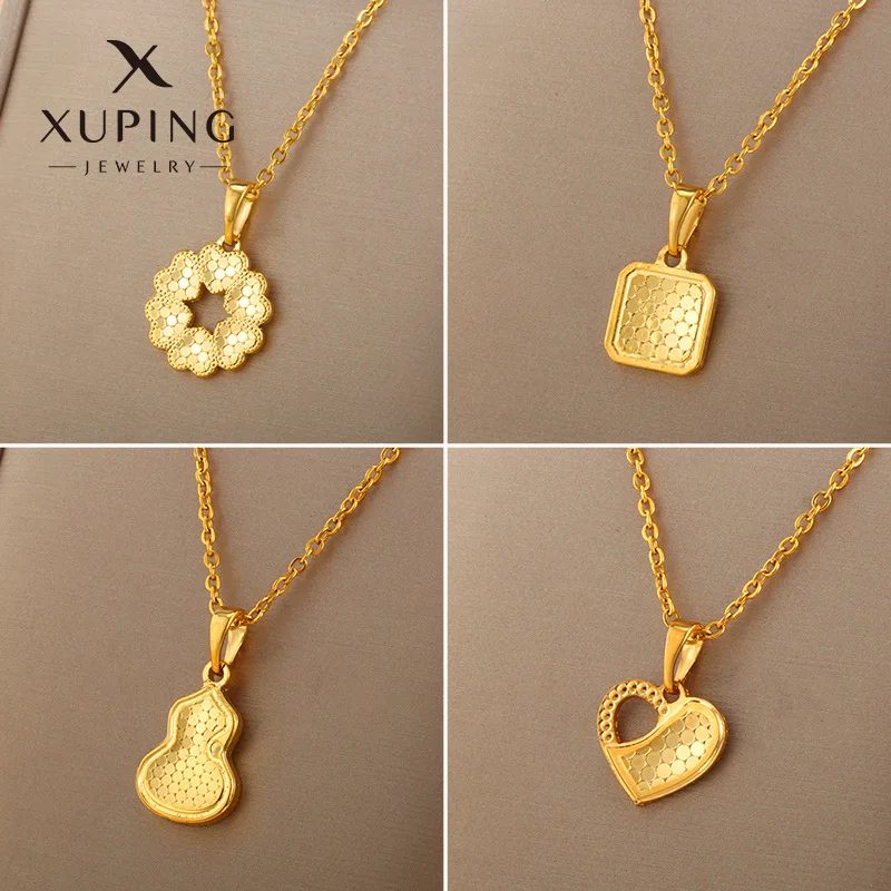 Kryos Jewelry Luxury 24K 9999 Pure Gold real gold Women's Honeycomb Dragon Scale Square Gourd Love Pendant Necklace