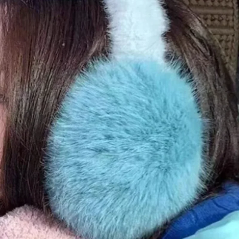 Durable Soft Plush Ear Warmer; Foldable Earmuffs for Winter; Solid Color Outdoor Cold Protection Earflap