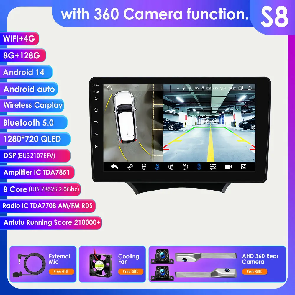 Autostereo Navigatie voor Ford Ka K2 2008-2014 Draadloze Carplay Touchscreen GPS Video Multimedia Speler Android Auto Head Unit Draadloze Apple CarPlay Slimme Intelligente Systemen IPS Touchscreen