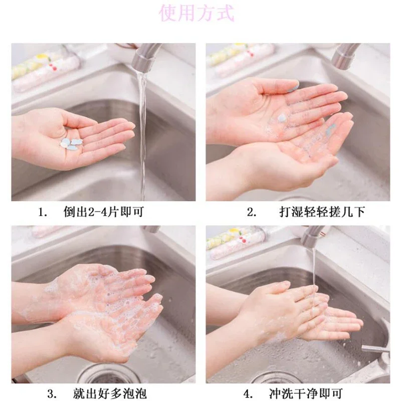 Portable Mini Soap Tablets Flower Paper Soap Body Hand Washing Bath Test Tube Foaming Slice Travel Accessory