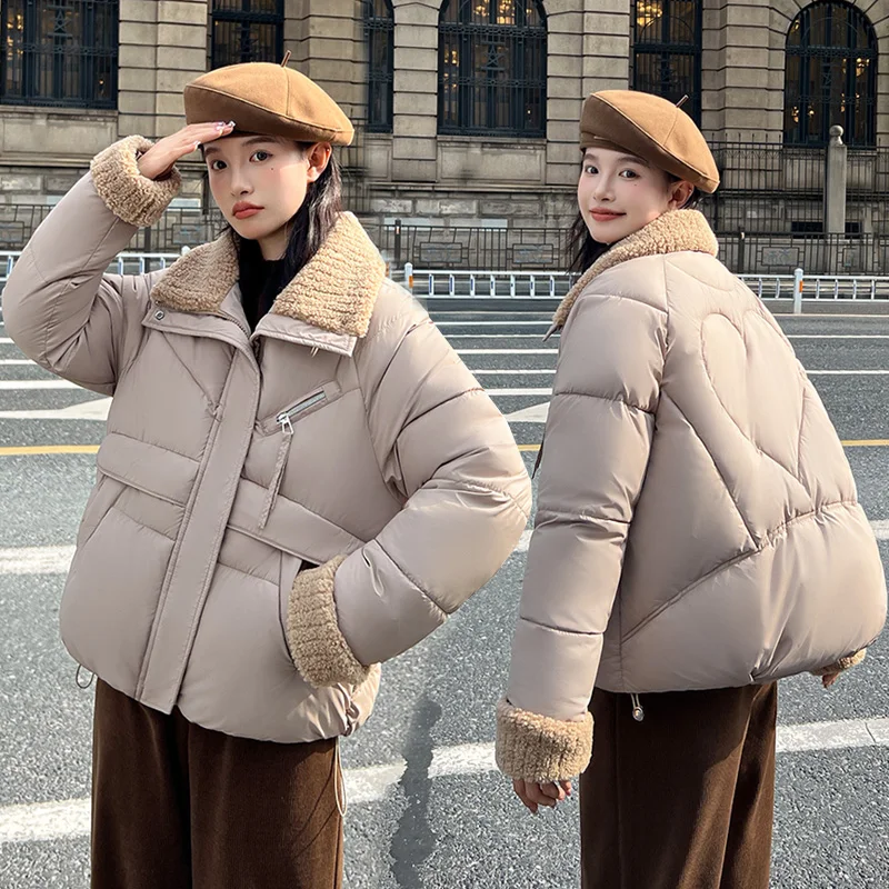 Ropa de algodón de pana para mujer, guantes de algodón para estudiantes, abrigo al aire libre, estilo urbano para adultos, Invierno