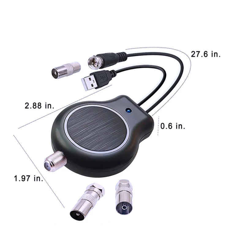 Instalação rápida externa ou interna HDTV amplificador de sinal de antena de TV digital HD FM DVB alimentado por USB 32DBI