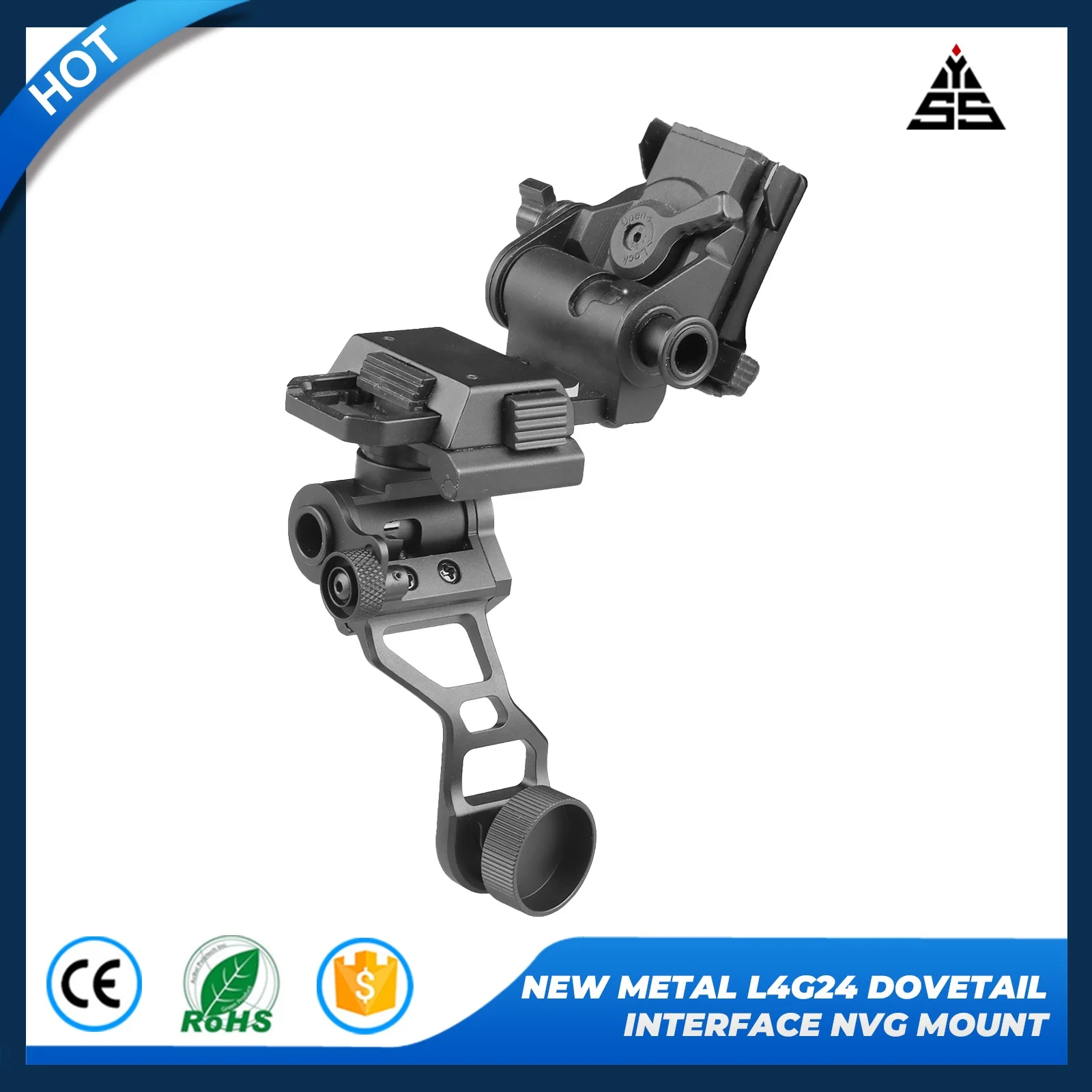 

PVS 14 Mount Night Vision Goggles NVG Mount Dovetail J Arm Rhino Mount Compatible with All Models of PVS-14