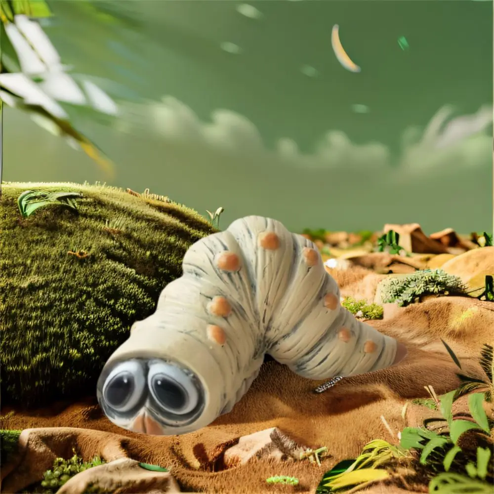 مضحك في الهواء الطلق كاتربيلر تمثال الراتنج الحرفية نابض بالحياة حديقة دودة زخرفة اليدوية الحيوان تمثال هالوين ديكورات للباحة #3