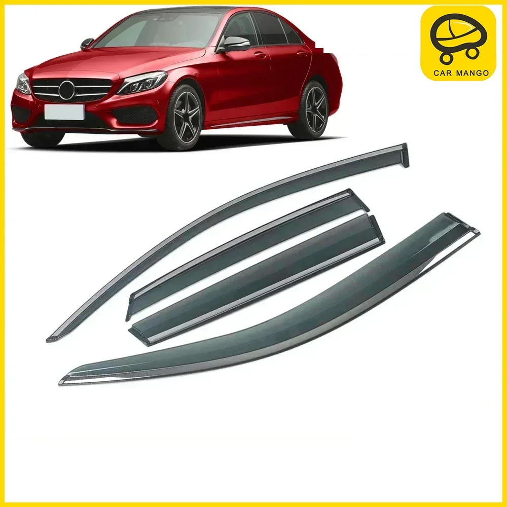 

Chrome Strips Rain Guards for Mercedes-Benz C-Class W205 2013-2019 Window Visor Wind Deflectors Door Visor Vent Shades Ventvisor