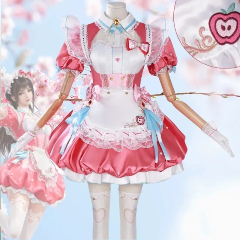 

Game Naraka: Bladepoint Cosplay Kurimi Costume Pink Lolita Kitty Cat Link Sweet Dress Princess Dresses for Women Theme Party
