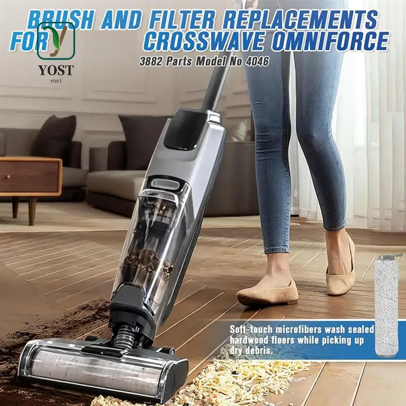 

YOST-3882 Brush Roll And Filter Replacement Parts For Bissell Crosswave 3882 3883 Wet Dry Vacuum Accessory Kit