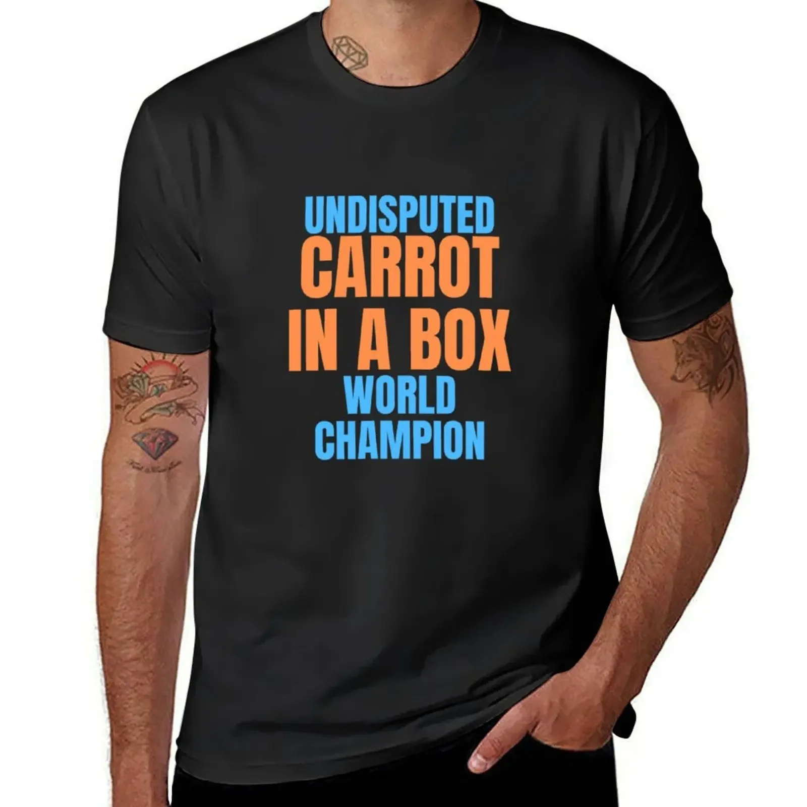 Carrot in a Box World Champion T-Shirt vintage graphic tee quick-drying plus sizes plain t shirts men