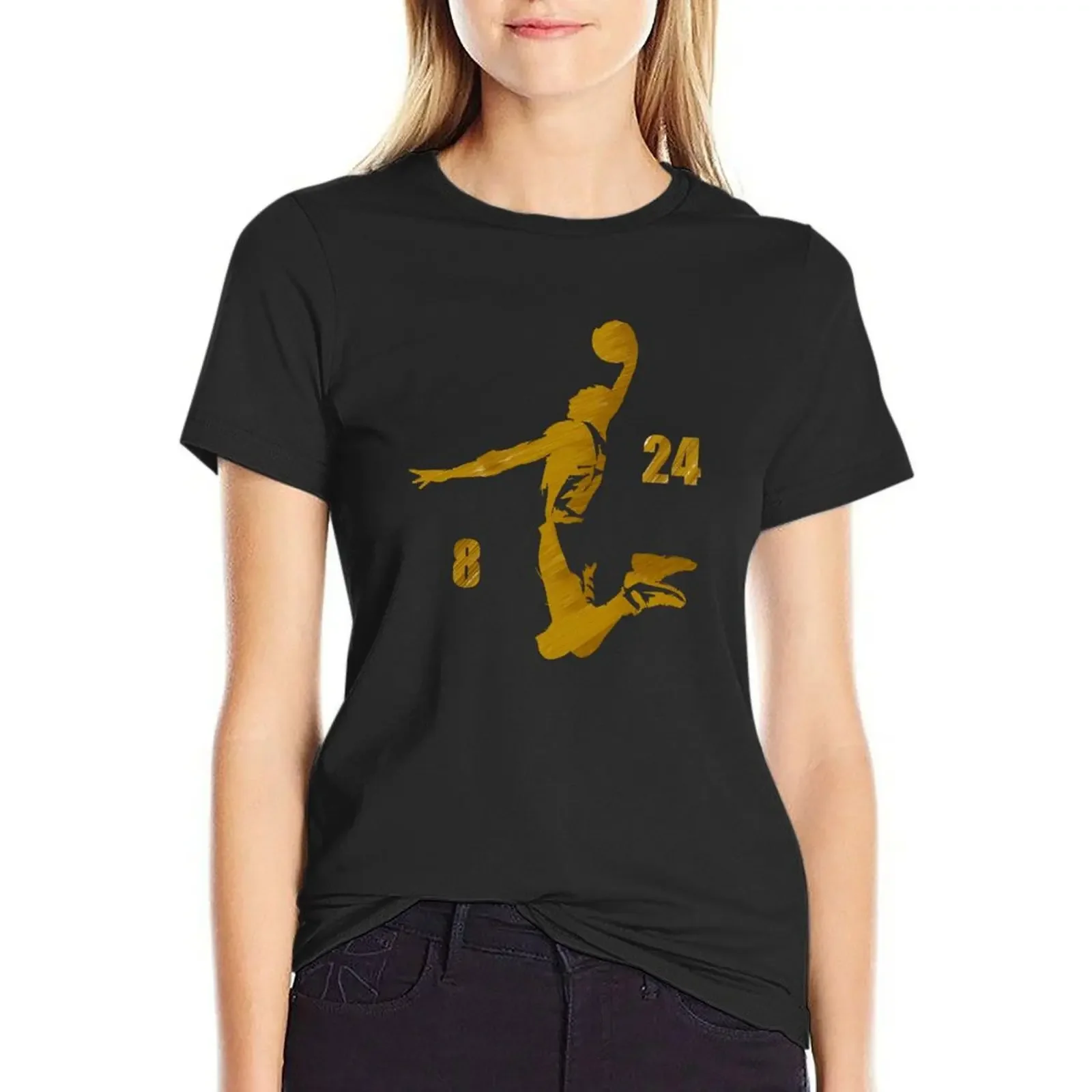 

Number 8 and 24 Basketball Sport Memorial T-Shirt sweat funnys workout shirts for Women loose fit