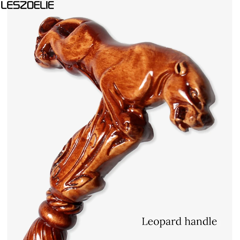 عصا مشي خشبية أنيقة قابلة للفصل على شكل الفهد من خشب الزان الألماني للرجال والنساء، دعامة أنيقة للمشي #4