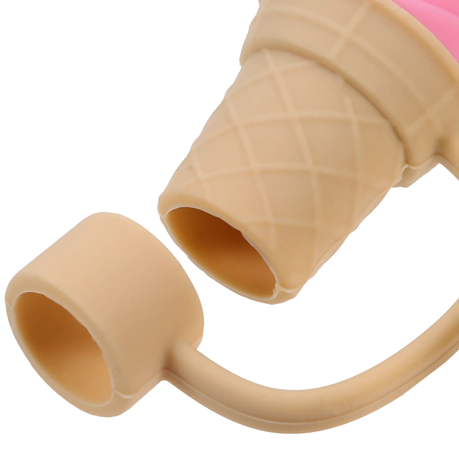 

4pcs Ice Cream Cone Shaped Silicone Straw Covers Reusable Airtight Splash Proof Tips For Party Picnic Outdoor Use Decor Kitchen