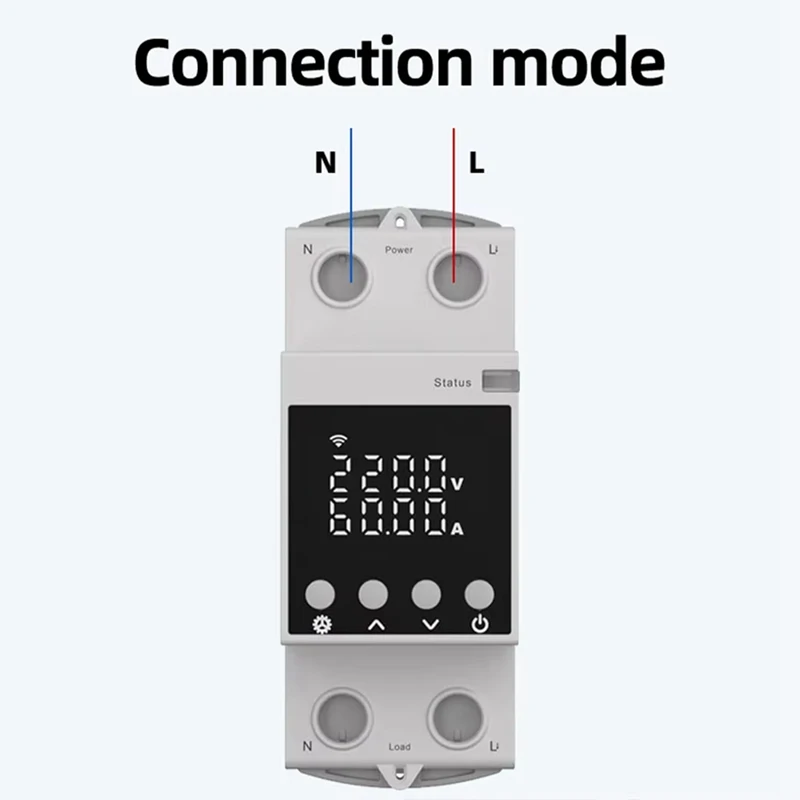 ABGR-Tuya Wifi Relay LCD Display Adjustable Overvoltage, Undervoltage And Overcurrent Protector Smart Switch Remote Control